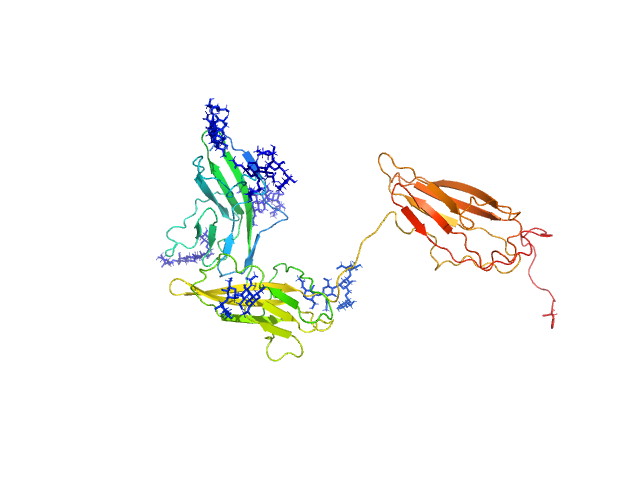 Interleukin-1 receptor accessory protein ectodomains with RII linker BILBOMD model