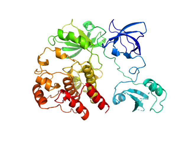 Bruton's tyrosine kinase - Src homology 3-2 kinase domain PDB (PROTEIN DATA BANK) model