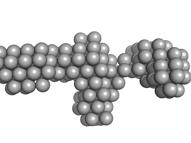 Native tannin macromolecules (DP7, average polymerization 6.3) in water-ethanol solution (water fraction 0%) DAMMIN model