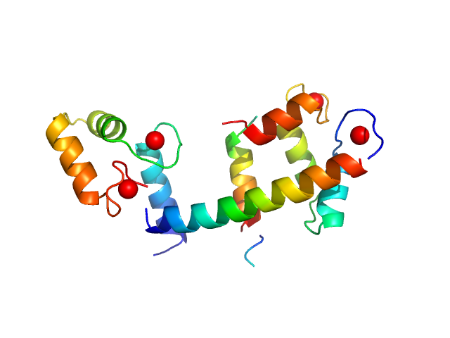 Calmodulin C-terminal region of human myelin basic protein SASREF model