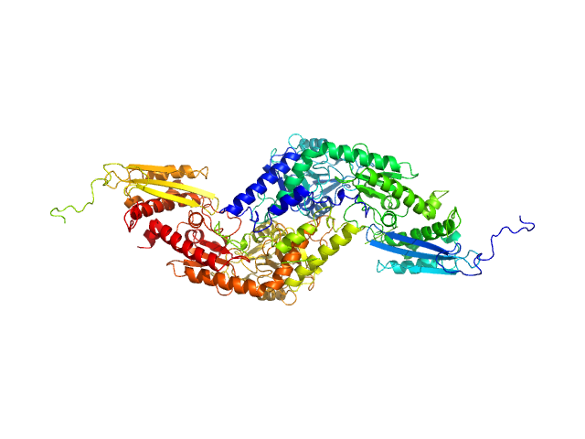 Cysteine desulfurase IscS Iron-sulfur cluster assembly scaffold protein IscU SASREF model