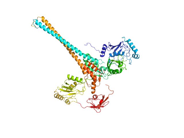 Ubiquitin-conjugating enzyme E2 N double mutant (C87K, K92A) Polyubiquitin-C E3 ubiquitin-protein ligase RNF8 mutant (L451D) MES-FOXS model