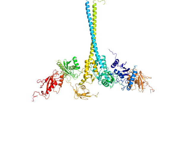 Ubiquitin-conjugating enzyme E2 N double mutant (C87K, K92A) Polyubiquitin-C Ubiquitin-conjugating enzyme E2 variant 2 E3 ubiquitin-protein ligase RNF8 mutant (L451D) MES-FOXS model
