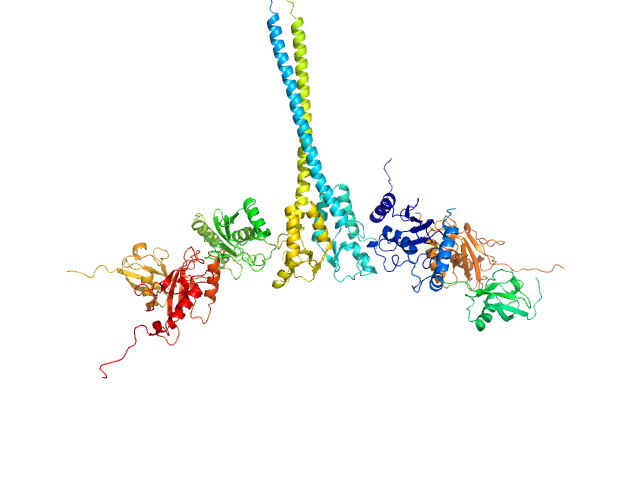 Ubiquitin-conjugating enzyme E2 N double mutant (C87K, K92A) Polyubiquitin-C Ubiquitin-conjugating enzyme E2 variant 2 E3 ubiquitin-protein ligase RNF8 mutant (L451D) MES-FOXS model