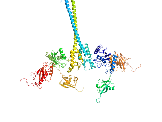 Ubiquitin-conjugating enzyme E2 N double mutant (C87K, K92A) Polyubiquitin-C Ubiquitin-conjugating enzyme E2 variant 2 E3 ubiquitin-protein ligase RNF8 mutant (L451D) MES-FOXS model