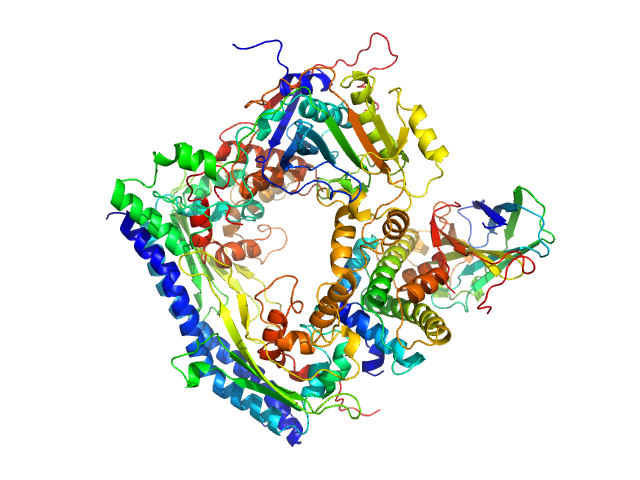 Vacuolar protein sorting-associated protein 75 (1-225 aa) Histone acetyltransferase RTT109 Histone chaperone ASF1 Histone H3.2 (35-135 aa) Histone H4 HADDOCK model