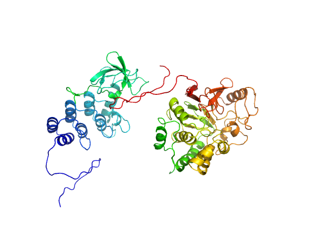Inhibitor of apoptosis-stimulating protein of p53 (RelA-associated inhibitor) Serine/threonine-protein phosphatase PP1-alpha catalytic subunit BILBOMD model