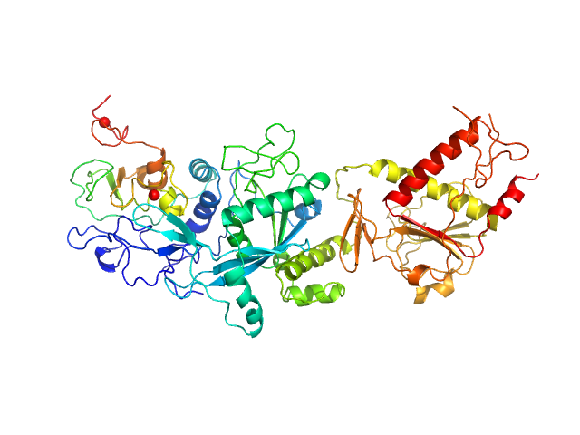 Replicase polyprotein 1ab (non-structural protein 14) Replicase polyprotein 1a (non-structural protein 10) PYMOL model