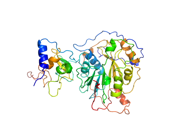 Replicase polyprotein 1a (non-structural protein 10) Replicase polyprotein 1ab (non-structural protein 16) PYMOL model