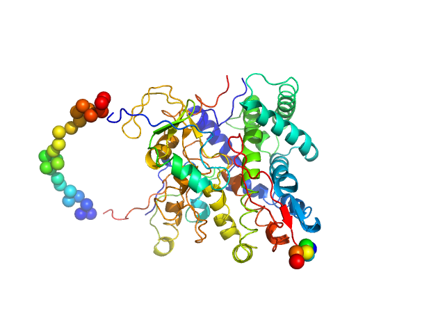 His-tagged fused complex of cytochrome P450 143 and ferredoxin Rv1786 CORAL model