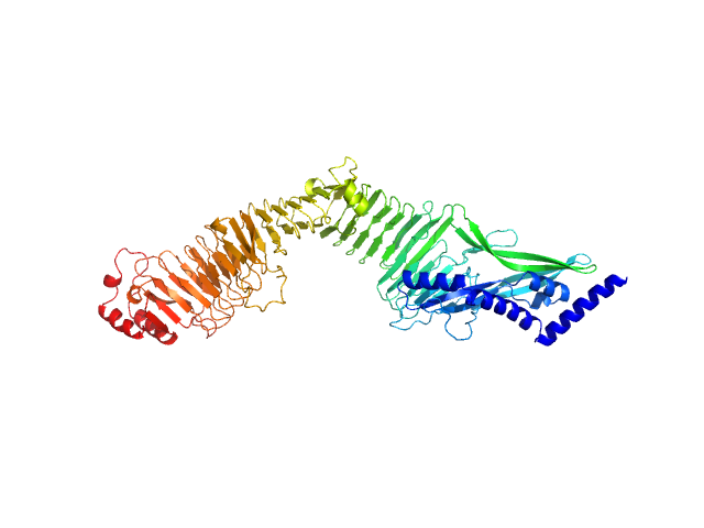 Double-acylated variant of a genetic fusion comprising the C-terminal folding scaffold of RTX block V (residues 1562–1681 of CyaA) and the CyaA residues 719–1294 ALPHAFOLD model