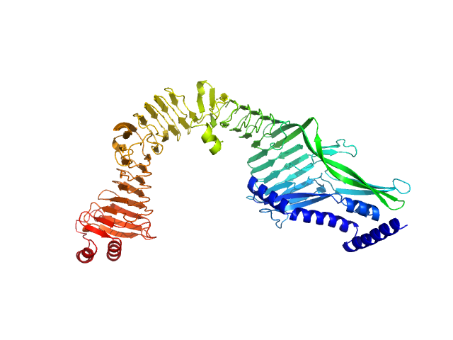 Non-acylated variant of a genetic fusion comprising the C-terminal folding scaffold of RTX block V (residues 1562–1681 of CyaA) and the CyaA residues 719–1294 EOM/RANCH model