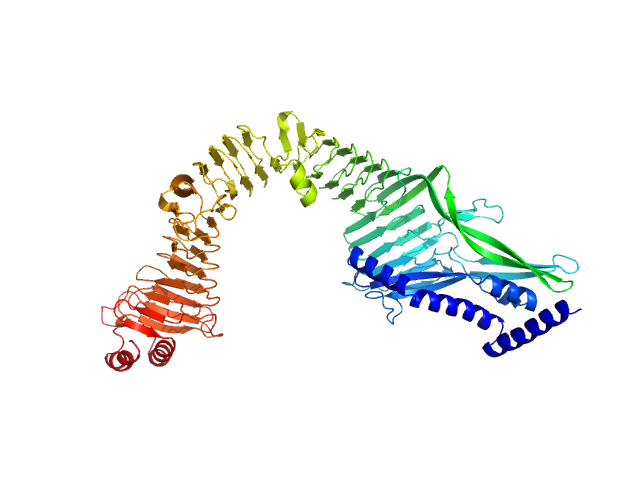 Non-acylated variant of a genetic fusion comprising the C-terminal folding scaffold of RTX block V (residues 1562–1681 of CyaA) and the CyaA residues 719–1294 EOM/RANCH model
