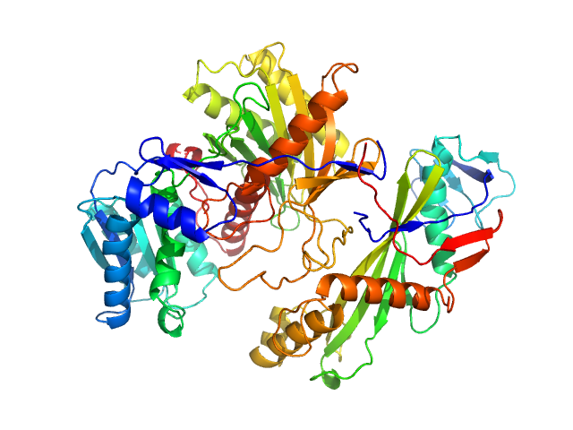 Piwi protein AF_1318 (Archaeoglobus fulgidus AfAgo protein) Uncharacterized protein (AfAgo-N protein containing N-L1-L2 domains) 5'-end phosphorylated DNA oligoduplex, 14 bp (MZ1288) CUSTOM IN-HOUSE model