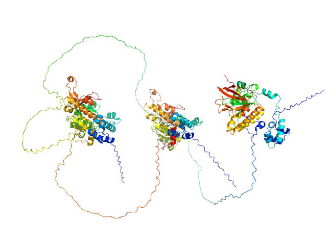 Breast cancer type 2 susceptibility protein (BRC repeats 2-4) DNA repair protein RAD51 homolog 1 (F86E A89E) ALPHAFOLD model